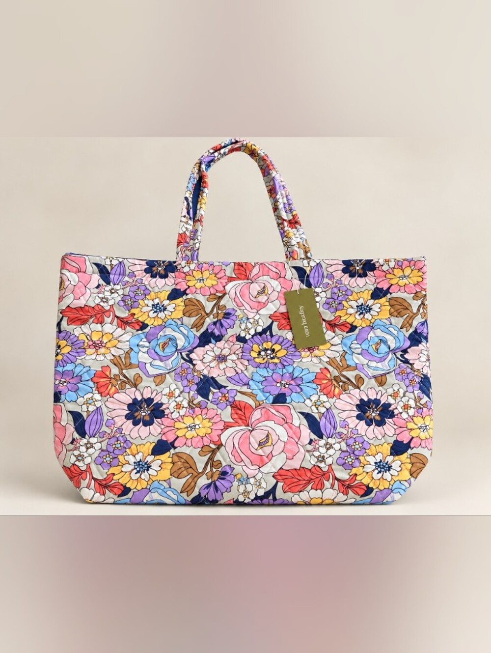 NWT Vera Bradley East West Tote Aloha Blooms Oyster Floral